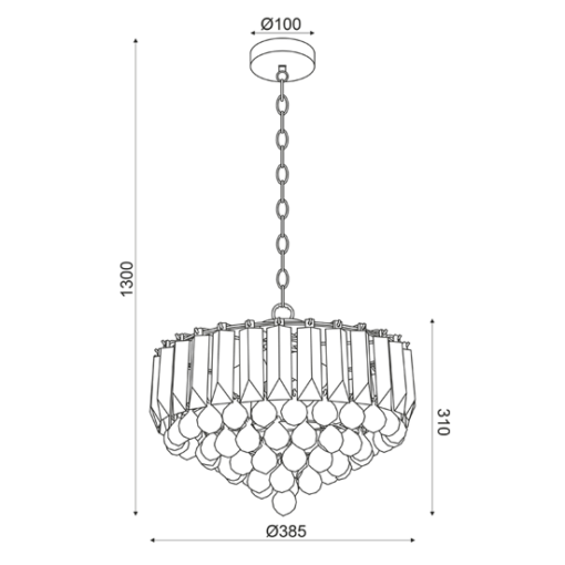 ACA DECOR   – Κρεμαστό Φωτιστικό 3ΧΕ14 Ακρυλικό+Χρώμιο Μέταλλο Φ38,ΧΗ98cm – SF175323PC