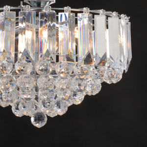 ACA DECOR   – Κρεμαστό Φωτιστικό 3ΧΕ14 Ακρυλικό+Χρώμιο Μέταλλο Φ38,ΧΗ98cm – SF175323PC