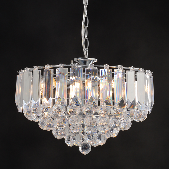 ACA DECOR   – Κρεμαστό Φωτιστικό 3ΧΕ14 Ακρυλικό+Χρώμιο Μέταλλο Φ38,ΧΗ98cm – SF175323PC