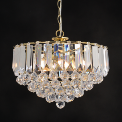 ACA DECOR   – Κρεμαστό Φωτιστικό 3ΧΕ14 Ακρυλικό+Χρυσό Μέταλλο Φ38,ΧΗ98cm – SF175323PG