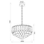 ACA DECOR   – Κρεμαστό Φωτιστικό 3ΧΕ14 Ακρυλικό+Χρυσό Μέταλλο Φ38,ΧΗ98cm – SF175323PG