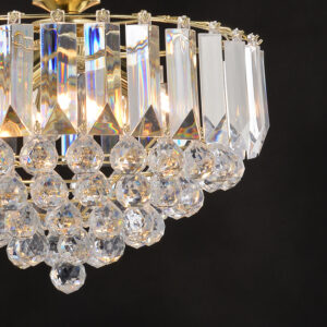 ACA DECOR   – Κρεμαστό Φωτιστικό 3ΧΕ14 Ακρυλικό+Χρυσό Μέταλλο Φ38,ΧΗ98cm – SF175323PG