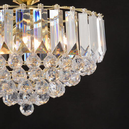 ACA DECOR   – Κρεμαστό Φωτιστικό 3ΧΕ14 Ακρυλικό+Χρυσό Μέταλλο Φ38,ΧΗ98cm – SF175323PG