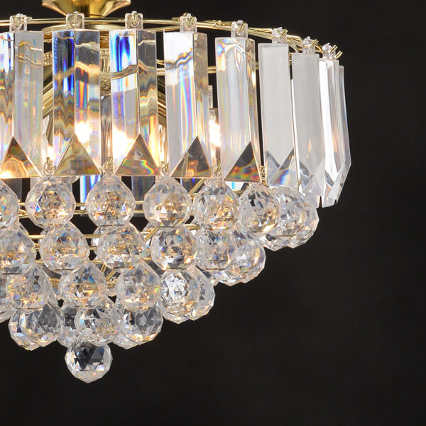 ACA DECOR   – Κρεμαστό Φωτιστικό 3ΧΕ14 Ακρυλικό+Χρυσό Μέταλλο Φ38,ΧΗ98cm – SF175323PG