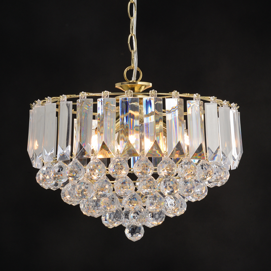 ACA DECOR   – Κρεμαστό Φωτιστικό 3ΧΕ14 Ακρυλικό+Χρυσό Μέταλλο Φ38,ΧΗ98cm – SF175323PG