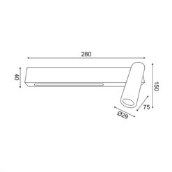 Επιτοίχιο Φωτιστικό LED 12W 3200K 980lm HERMES Μαύρο ACA – SF2110LEDBKR