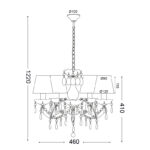 Κρεμαστό Φωτιστικό 5ΧΕ14 Λευκό Ακρυλικό Με Γαλάζια Πουά Υφασμάτινα Καπέλα Φ460 ACA DECOR  – SF35045B