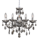 ACA DECOR   – Κρεμαστό Φωτιστικό 5ΧΕ14 Ακρυλικό Φιμέ + Χρώμιο Μέταλλο SF3505PSM