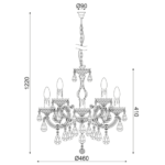 ACA DECOR   – Κρεμαστό Φωτιστικό 5ΧΕ14 Ακρυλικό Φιμέ + Χρώμιο Μέταλλο SF3505PSM