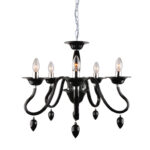 ΚΡΕΜΑΣΤΟ ΑΚΡΥΛΙΚΟ ΜΑΥΡΟ 5x40W Ε14 53x H43cm FIRENZE ACA DECOR  – SF3631105