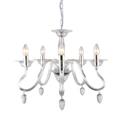 ΚΡΕΜΑΣΤΟ ΑΚΡΥΛΙΚΟ ΔΙΑΦΑΝΟ 5Χ40W Ε14 53x H43cm FIRENZE ACA DECOR  – SF3631165