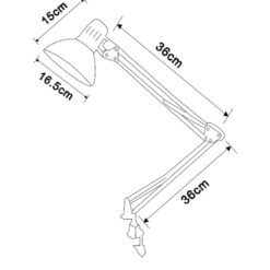 Φωτιστικό Γραφείου με Σφιγκτήρα Γκρι E27 ACA DECOR – SF606BG