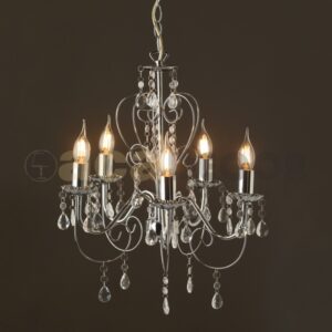 ΚΡΕΜΑΣΤΟ ΦΩΤΙΣΤΙΚΟ 5xΕ14 ΜΕΤΑΛΛΙΚΟ ΧΡΩΜΙΟ-ΑΚΡΥΛΙΚΟ  Φ43xH58cm DUMAS ACA DECOR – SF63185