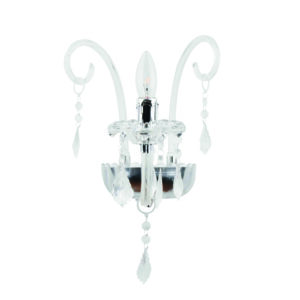 Επιτοίχιο Φωτιστικό 1ΧΕ14 Ακρυλικό Διάφανο Με Κρύσταλλα + Μέταλλο Χρώμιο ACA DECOR   – SF633121W
