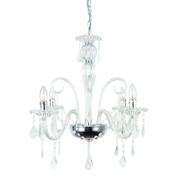 Κρεμαστό Φωτιστικό 4ΧΕ14 Ακρυλικό Διάφανο Με Κρύσταλλα + Μέταλλο Χρώμιο Φ620 ACA DECOR – SF633124P