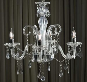 Κρεμαστό Φωτιστικό 4ΧΕ14 Ακρυλικό Διάφανο Με Κρύσταλλα + Μέταλλο Χρώμιο Φ620 ACA DECOR – SF633124P