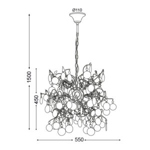 Κρεμαστό Φωτιστικό 4ΧG9 Μέταλλο Χρώμιο + Ακρυλικό Λευκό ACA DECOR  – SF633914W