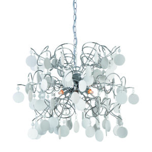 Κρεμαστό Φωτιστικό 4ΧG9 Μέταλλο Χρώμιο + Ακρυλικό Λευκό ACA DECOR  – SF633914W