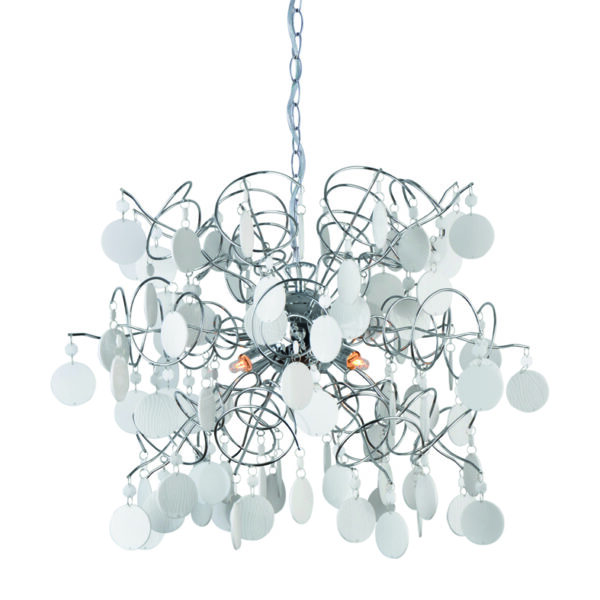 Κρεμαστό Φωτιστικό 4ΧG9 Μέταλλο Χρώμιο + Ακρυλικό Λευκό ACA DECOR  – SF633914W