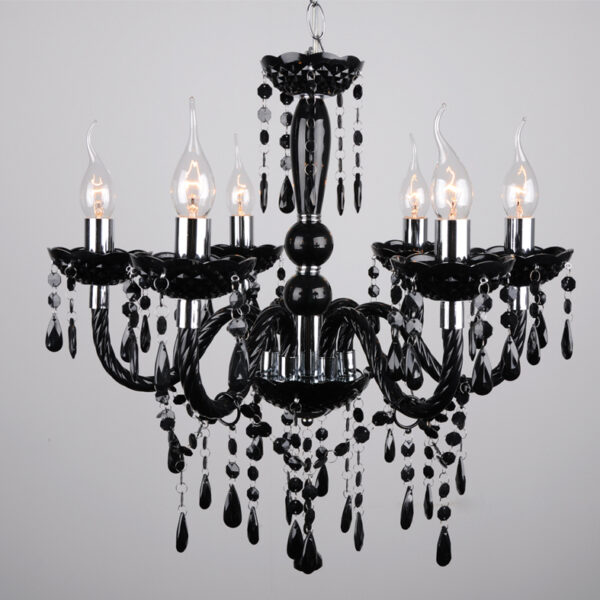 ΚΡΕΜΑΣΤΟ ΜΑΥΡΟ ΑΚΡΥΛΙΚΟ 6X40W E14 PEGASUS ACA DECOR  – SF64026B