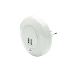 LED Φωτάκι Νυκτός 1W 4000K με 2 USB Θύρες Διακόπτη & Auto Mode Λευκό ACA – SF78LED