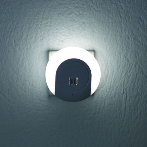 LED Φωτάκι Νυκτός 1W 4000K με 2 USB Θύρες Διακόπτη & Auto Mode Λευκό ACA – SF78LED