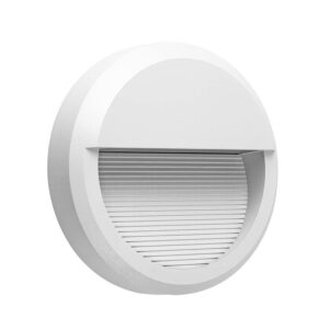 Επιτοίχιο Φωτιστικό LED για Σκαλοπάτια 8W ACA Λευκό Στρογγυλό Αδιάβροχο IP65 Θερμό 3000K – SLIM12W