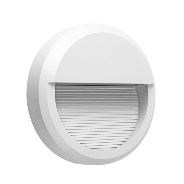 Επιτοίχιο Φωτιστικό LED για Σκαλοπάτια 8W ACA Λευκό Στρογγυλό Αδιάβροχο IP65 Θερμό 3000K – SLIM12W