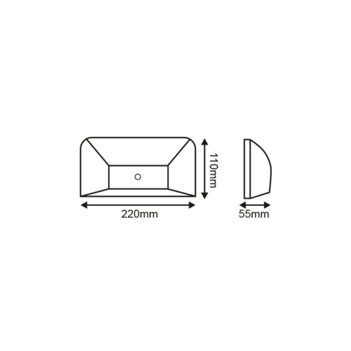 ΑΠΛΙΚ ΕΠΙΤ ΓΚΡΙ PC-PIR SENSOR max6m 230V IP65 6W3.000K 350lm ACA – SLIM22PIR