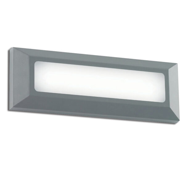 Επιτοίχιο Φωτιστικό LED για Σκαλοπάτια 3W ACA Γκρι Οβάλ Αδιάβροχο IP65 Θερμό 3000K – SLIM31N