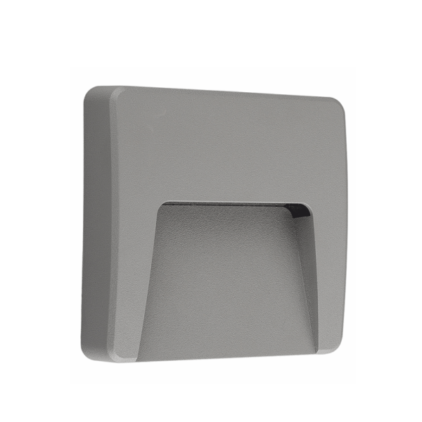 Επιτοίχιο Φωτιστικό LED για Σκαλοπάτια 3W ACA Γκρι Τετράγωνο Αδιάβροχο IP65 Θερμό 3000K – SLIM42