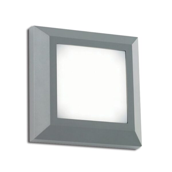Επιτοίχιο Φωτιστικό LED για Σκαλοπάτια 3W ACA Γκρι Τετράγωνο Αδιάβροχο IP65 Θερμό 3000K – SLIM51N