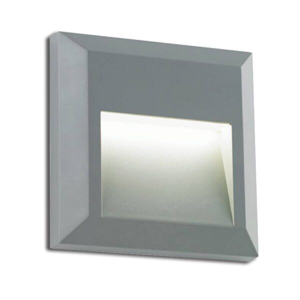 Επιτοίχιο Φωτιστικό LED για Σκαλοπάτια 1.2W ACA Γκρι Τετράγωνο Αδιάβροχο IP65 Θερμό 3000K – SLIM52N