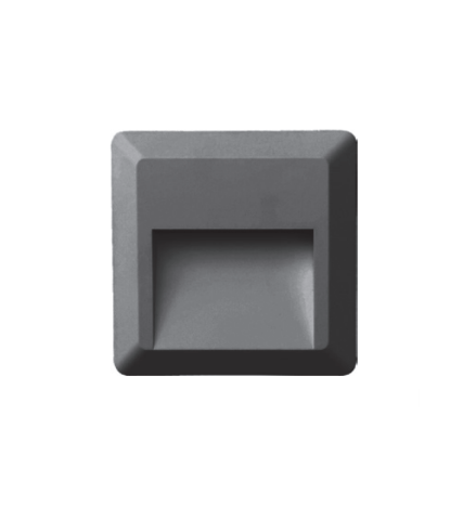 Επιτοίχιο Φωτιστικό LED για Σκαλοπάτια 1.2W ACA Σκούρο Γκρι Τετράγωνο Αδιάβροχο IP65 Θερμό 3000K – SLIM52NDG