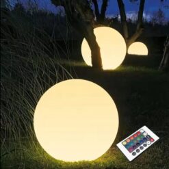 ΗΛΙΑΚΗ/ΕΠΑΝΑΦΟΡΤΙΖΟΜΕΝΗ RGBW LED ΜΠΑΛΑ D25cm IP54 LiFePO4 1800mAh               ACA – SOLB25RGBW