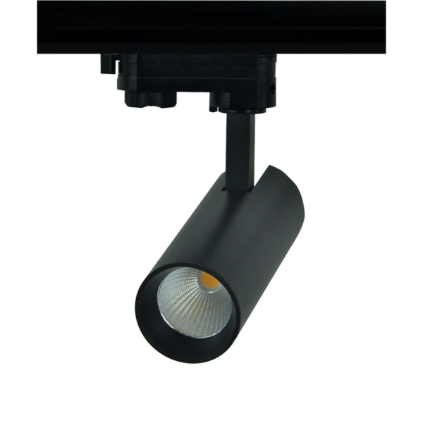 SAND BLACK LED TRACK LUMINAIRE 10W 4000K 3-PHASE 36° 1050LM 230V AC Ra80 Φ55*153MM 5YRS ACA – SOLINE1040B4