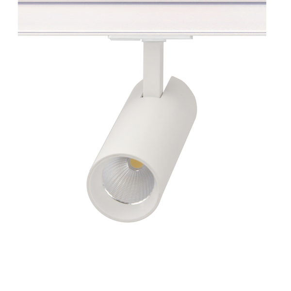 SAND WHITE LED TRACK LUMINAIRE 10W 4000K 1-PHASE 36° 1050LM 230V AC Ra80 Φ55*153MM 5YRS ACA – SOLINE1040W2