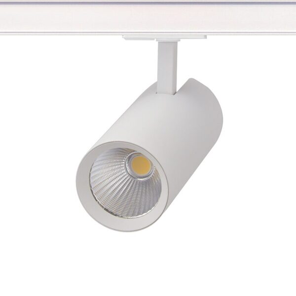 SAND WHITE LED TRACK LUMINAIRE 27W 4000K 1-PHASE 36° 3150LM 230V AC Ra80 Φ74*170MM 5YRS ACA – SOLINE2740W2