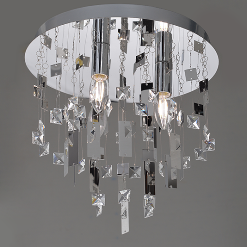 ACA DECOR   – Φωτιστικό Οροφής 3ΧΕ14 Χρώμιο Μέταλλο Φ35ΧΗ32,5cmM