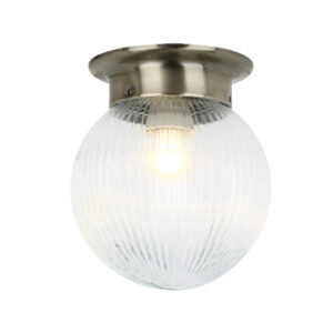 Επιτοίχιο Φωτιστικό 1ΧΕ27 Διάφανο Ριγωτό Γυαλί + Μπρονζέ Μέταλλο  ACA DECOR   – SU0607CB