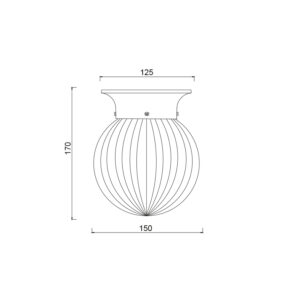 Επιτοίχιο Φωτιστικό 1ΧΕ27 Διάφανο Ριγωτό Γυαλί + Μπρονζέ Μέταλλο  ACA DECOR   – SU0607CB