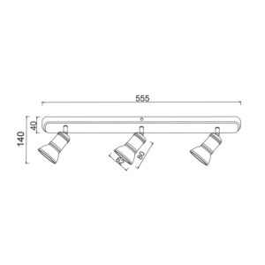 Επίτοιχο Φωτιστικό 3ΧGU10 Λευκό Αντικέ Μεταλλικό ACA DECOR – SU283EPAW