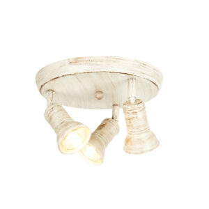 Επίτοιχο Φωτιστικό 3ΧGU10 Ροζέτα Λευκό Αντικέ Μεταλλικό ACA DECOR – SU283PAW