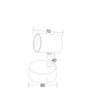 ΣΠΟΤ  ΜΑΥΡΟ ΜΑΤ 1ΧGU10 ORFEAS ACA DECOR – SUH1891PB 