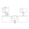 ΣΠΟΤ ΜΑΥΡΟ ΜΑΤ 2ΧGU10 ORFEAS ACA DECOR – SUH1892TB