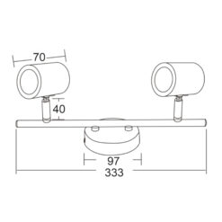ΣΠΟΤ ΜΑΥΡΟ ΜΑΤ 2ΧGU10 ORFEAS ACA DECOR – SUH1892TB