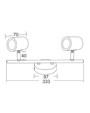 ΣΠΟΤ ΜΑΥΡΟ ΜΑΤ 2ΧGU10 ORFEAS ACA DECOR – SUH1892TB