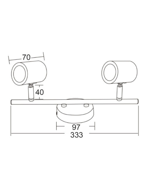 ΣΠΟΤ ΜΑΥΡΟ ΜΑΤ 2ΧGU10 ORFEAS ACA DECOR – SUH1892TB