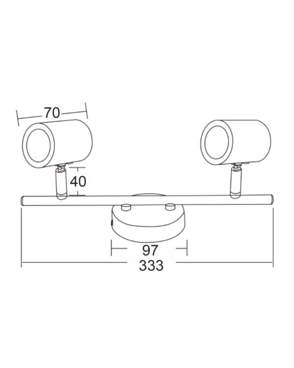ΣΠΟΤ ΜΑΥΡΟ ΜΑΤ 2ΧGU10 ORFEAS ACA DECOR – SUH1892TB