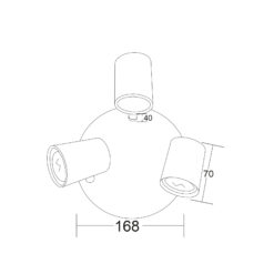 ΣΠΟΤ ΡΟΖΕΤΑ ΜΑΥΡΟ ΜΑΤ 3ΧGU10 ORFEAS ACA DECOR – SUH1893PB